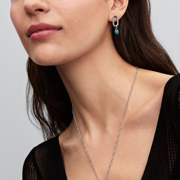 Pandora Turquoise-coloured Heart Mini Dangle Charm - Picture 6 of 6